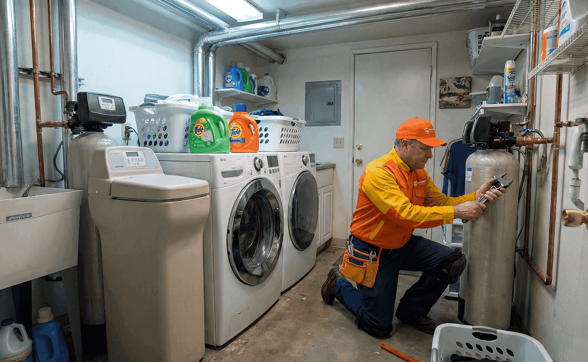 Protected plumbing pipes after water softener installation in Fresno